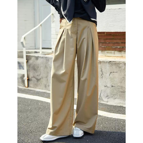 シンプルワイドパンツ w-049