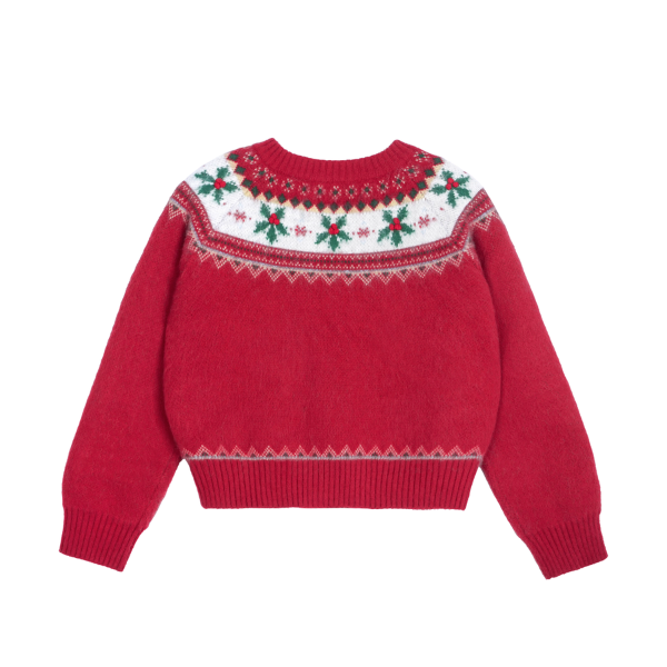 【2color】草花咲くヨーク刺繍のクロップドカーディガン《Z01078》