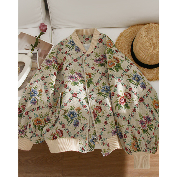 ゴブラン織りジップアップブルゾン Z00091