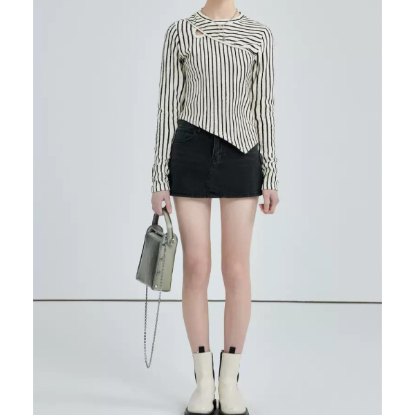 イレヘムストライプトップス w-141