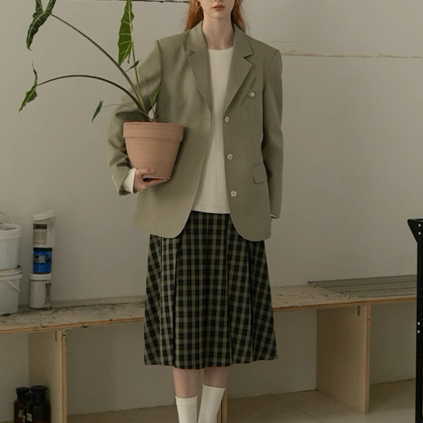 【2color】シングルブレストテーラードジャケット《Z00851》