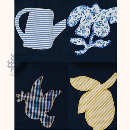 【2color】遊び心アップリケ刺繍スカート《Z01074》