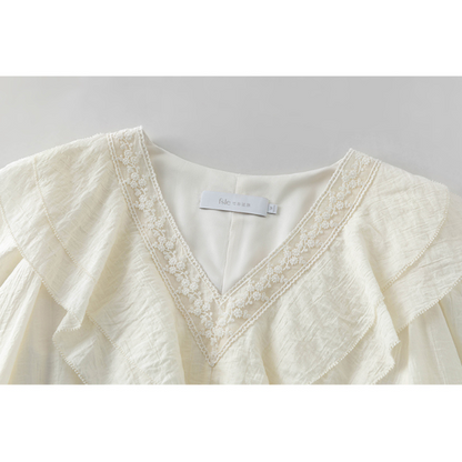 【２COLOR】フロントフリルVネックワンピース Z00093