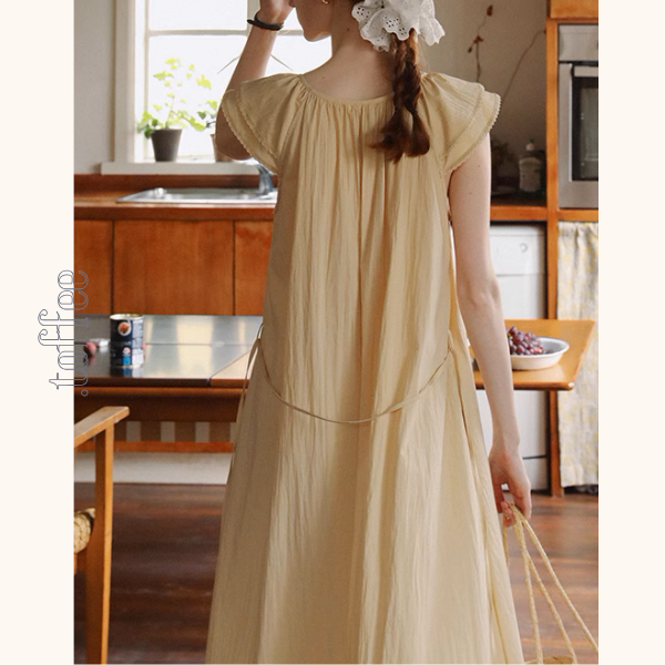 フライングスリーブミモレ丈ワンピース《Z01026》