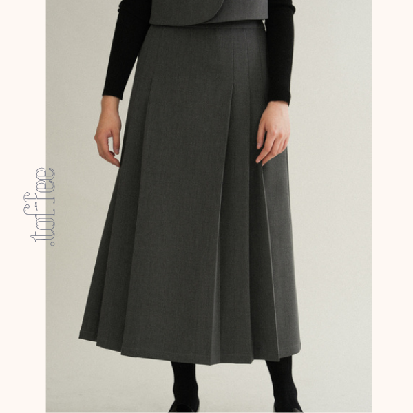 ノーカラークロップド丈ジャケット＆Aラインロングスカートセットアップ　《Z00761》