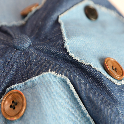 ボタン装飾デニムベレー帽　Z00418