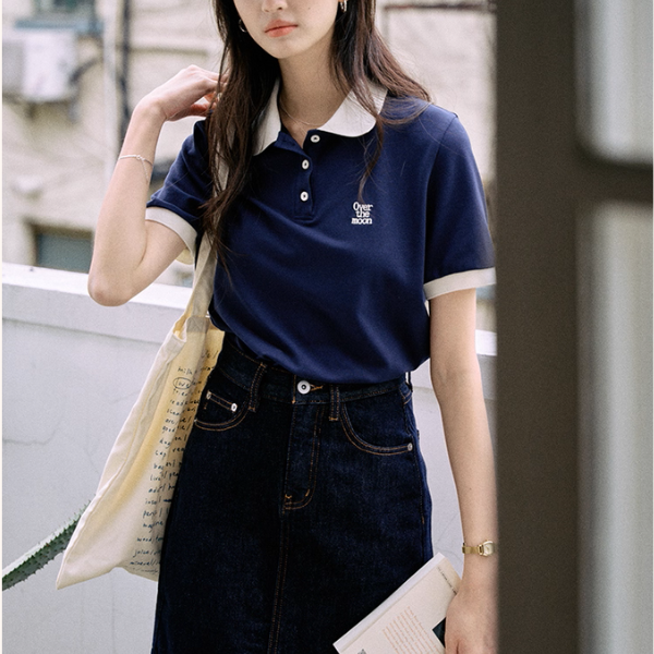 配色襟が映えるロゴ刺繍ポロシャツ《Z01110》