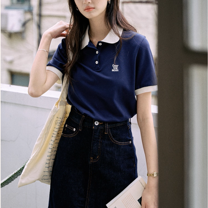 配色襟が映えるロゴ刺繍ポロシャツ《Z01110》