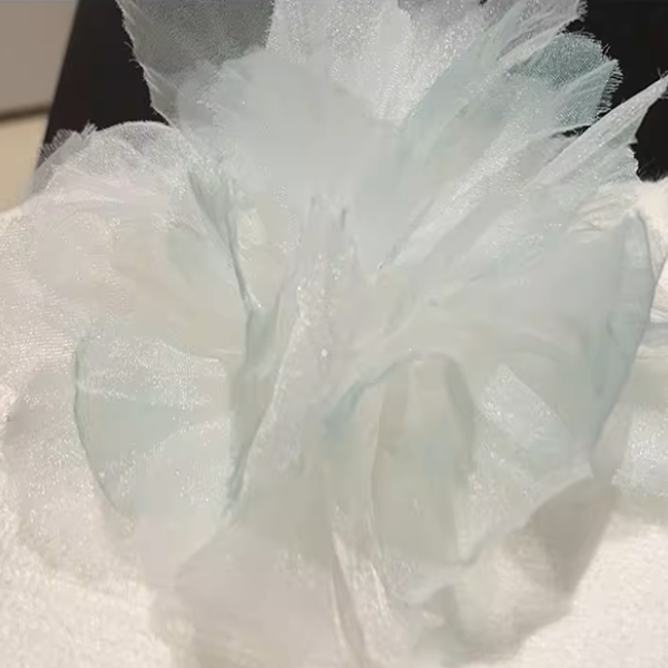 【8color】同色フラワーが華やぐ＊チュール花びらニットビーニー《Z01195》