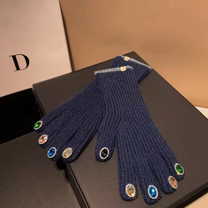 【4color】指先きらめく＊カラフルストーン手袋《Z01193》