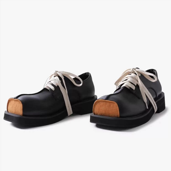 バイカラースクエア厚底ダービーシューズ《Z01352》