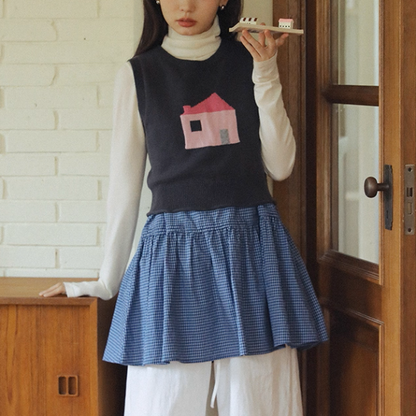 【2color】おうちとダルメシアンの物語ニットベスト《Z01176》