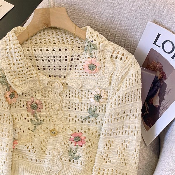 花咲くメッシュレースのカーディガン《Z01170》