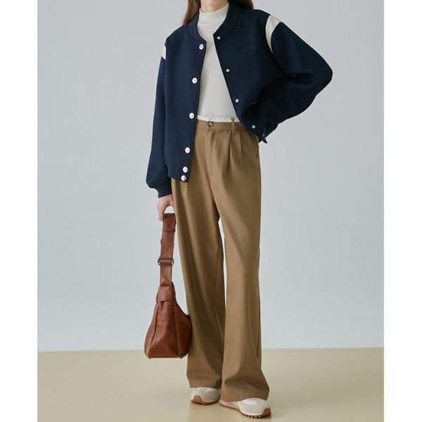 【2color】タック入りシンプルスラックス X-379