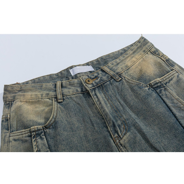 【2color】ヴィンテージ風ウォッシュデニム X-363