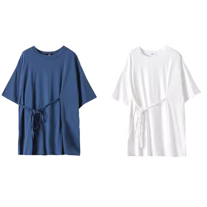 【2color】ウエストリボンTシャツ X1-009