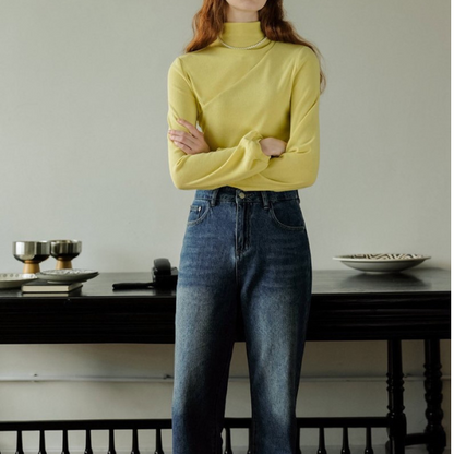 【３color】シンプルハイネックトップス w-090