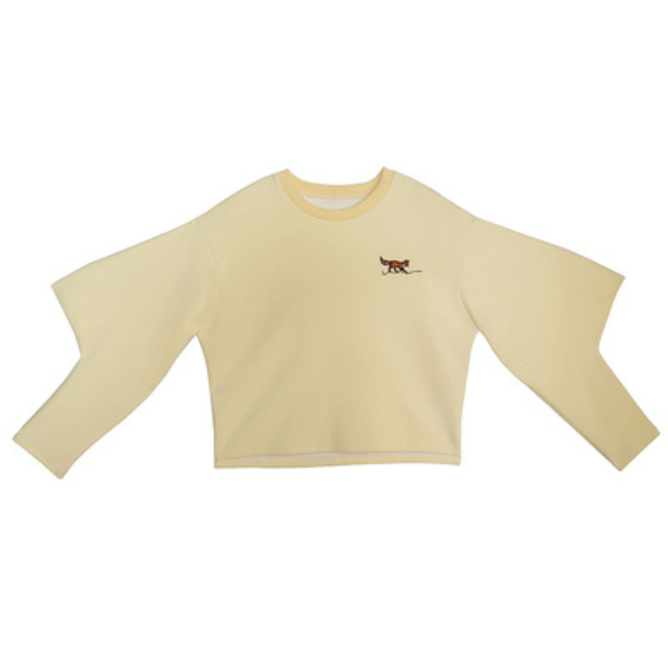 【２color】フォックス刺しゅうのバッグスリーブトップス AU-463