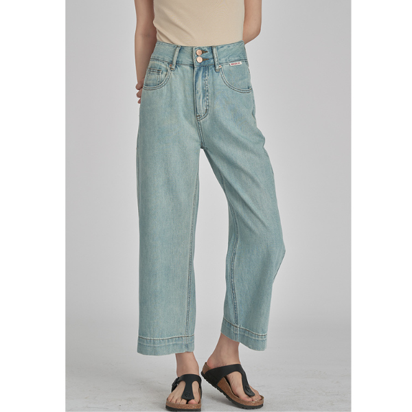 【2color】ウォッシュド ワイドレッグジーンズ Z00177