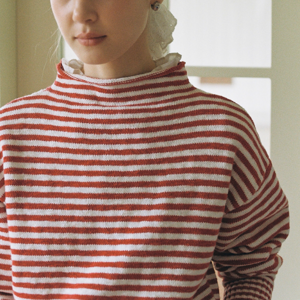 【2color】朝の光をまとうボーダーニット《Z01169》