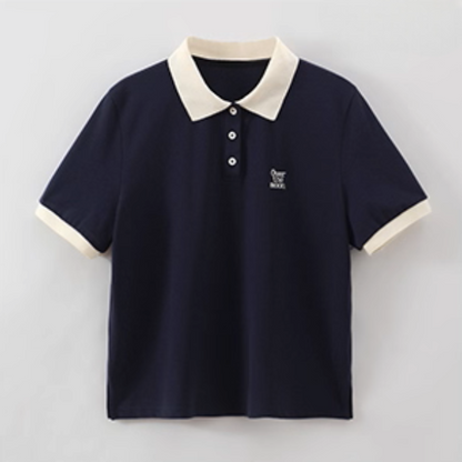 配色襟が映えるロゴ刺繍ポロシャツ《Z01110》