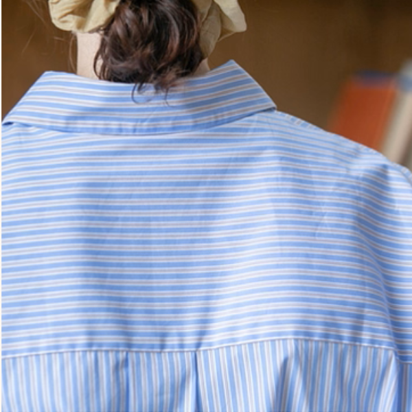 爽やかブルーストライプオーバーサイズシャツ《Z01096》