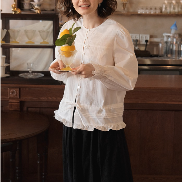 記憶のアトリエのピュアリボンブラウス《Z01157》