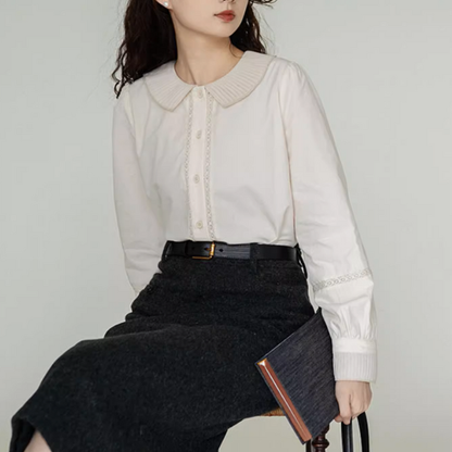 静かな午後とピンタック襟のブラウス《Z01159》