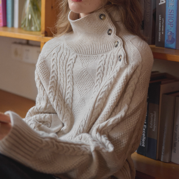 冬の読書室とツイストの記憶ニット《Z01160》