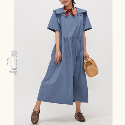 スクエアカラーオーバーサイズマキシワンピース《Z00940》