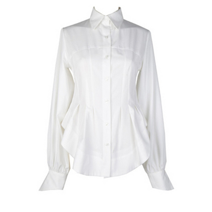 ウエストスクイーズラウンドヘムシャツ AU-413