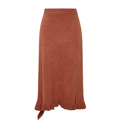 フラワー刺繍＆フリルヘムロングスカート 《Z00686》