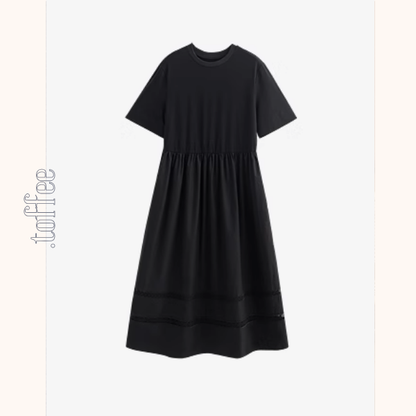 【2color】メッシュレースAラインミモレ丈ワンピース《Z00924》