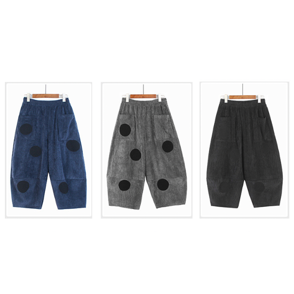 【3color】ドットコーデュロイハーレムパンツ X-352
