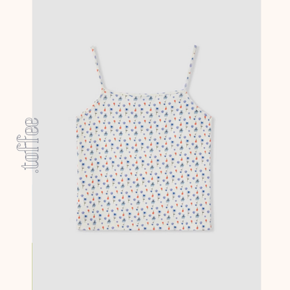 クロップドフーディー＆レースキャミソール小花柄セットアップ《Z00983》