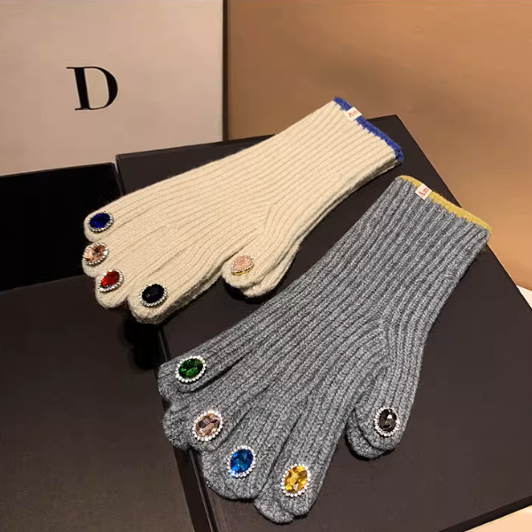 【4color】指先きらめく＊カラフルストーン手袋《Z01193》