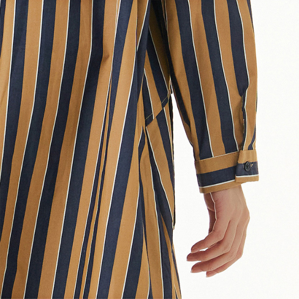 【2color】ストライプシャツワンピース X-349