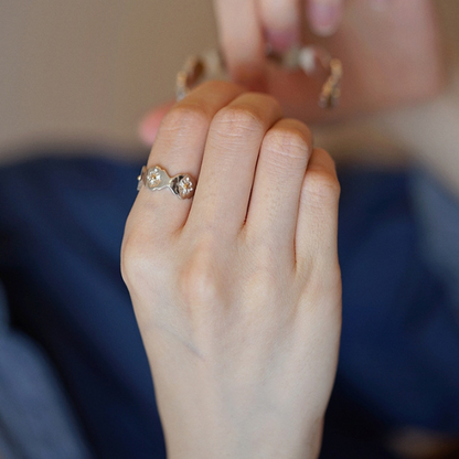 ミニフラワーデザインスリムリング　AU-147