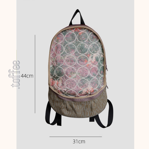 花柄幾何学模様パイピングバックパック《Z00956》