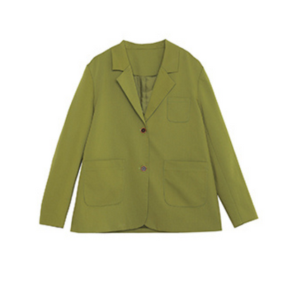 バジルグリーンルーズスーツジャケット Z00079