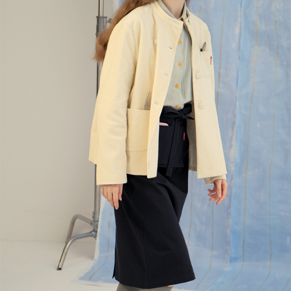 【2color】コーデュロイスタンドカラーシングルブレストジャケット　《Z00744》