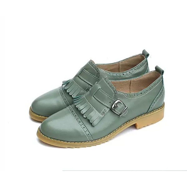 【５color】オックスフォードカジュアルフラットシューズ w-117