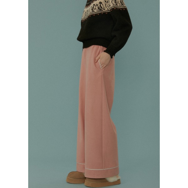 【2color】フレンチハイウエストワイドレッグパンツ Z00044