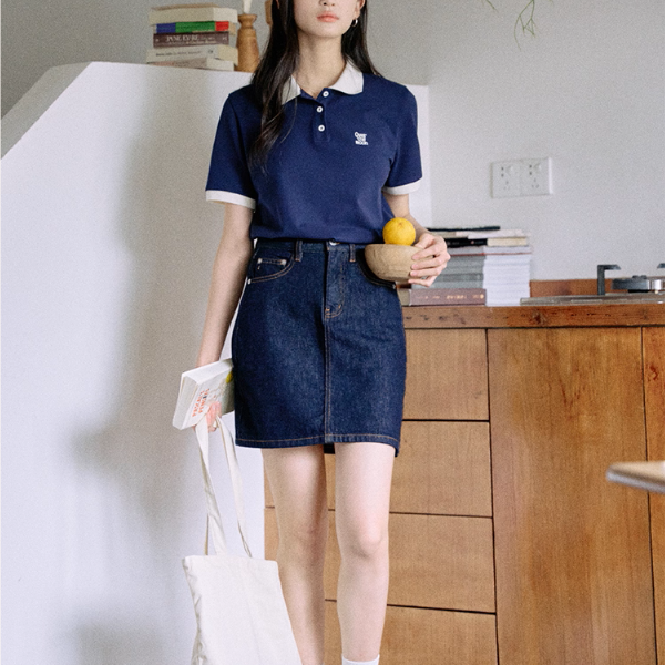 配色襟が映えるロゴ刺繍ポロシャツ《Z01110》