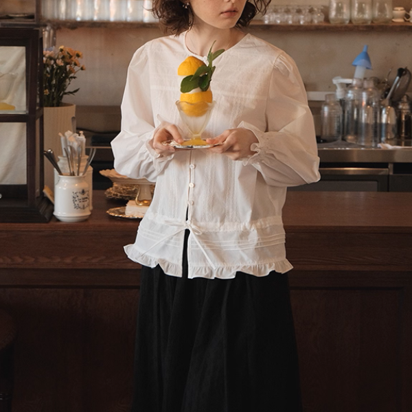 記憶のアトリエのピュアリボンブラウス《Z01157》