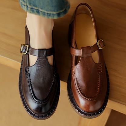 【2color】レトロ感漂う厚底メリージェーンシューズ《Z01100》