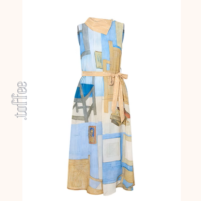 ルームプリントノースリーブワンピース《Z00980》