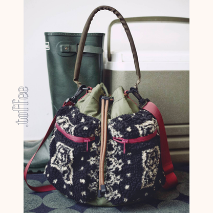 ドローストリング付きボアショルダーバッグ　Z00606