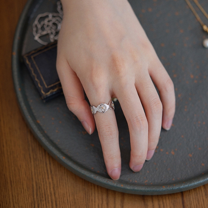 ミニフラワーデザインスリムリング　AU-147