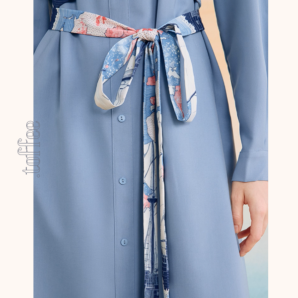 船と旅の重ね着風シャツワンピース《Z01132》